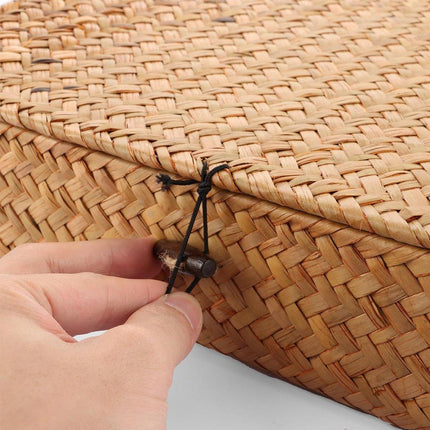 2pcs Storage Basket with Lid Durable Organising Box for Home and Office Use