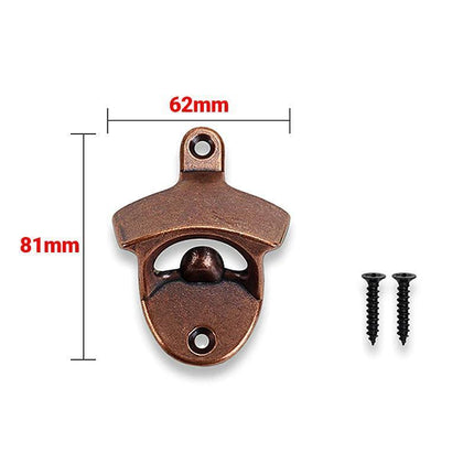 10X Rustic Cast Iron Bottle Opener With Screws Zinc Alloy Wall Mounted Opener - Aimall