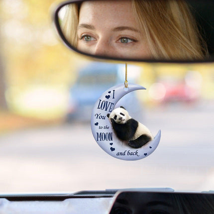 Animal in the Moon Hanging Ornament Car Rear View Mirror Gift Pendant Home - Aimall