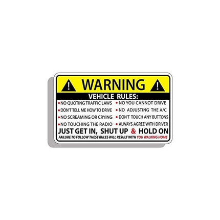 2X Vehicle Rules Visor Warning Sticker Funny Car For JDM Truck Humor Hoon - Aimall