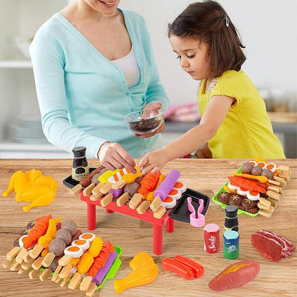 Set Kids BBQ Pretend Play Kitchen Food Toys Cooking Playset for Kids 28pcs - Aimall