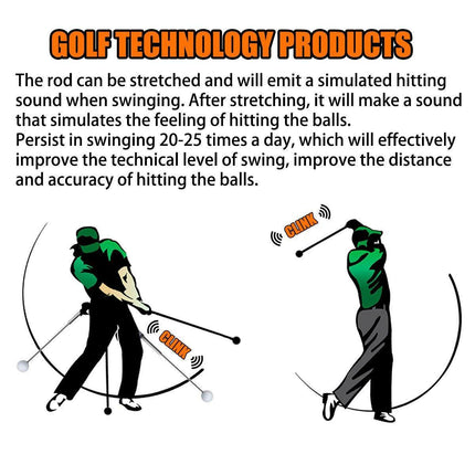 Golf Swing Training Aid Telescopic Impact Sound Stick Exercise Tool for Practice