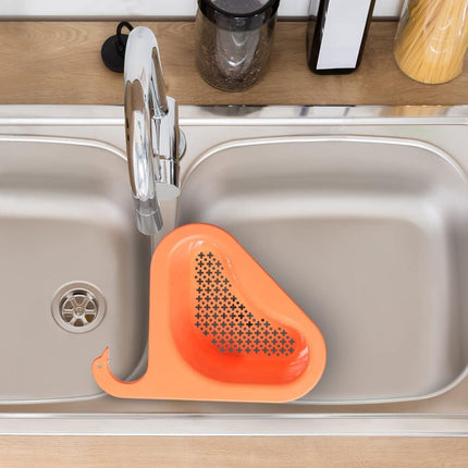 Swan Drain Basket Punch Free Kitchen Sink Filter Organizer Strainer Holder Tool
