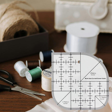 Multifunctional Acrylic Quilting Ruler Non-Slip Corner Round Edge DIY Sewing