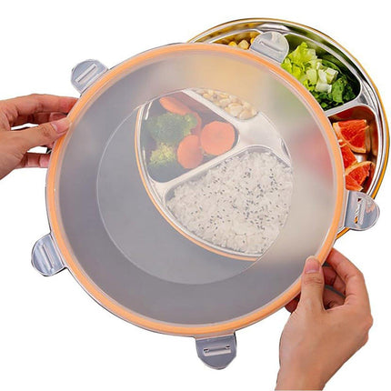 Multi Compartment Lunch Box with Lid Five Compartments Food Storage Fruit Plate