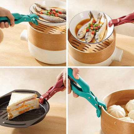 2PCS Anti Slip Silicone Heat Resistant Plate Bowl Clip Holder Kitchen Tool
