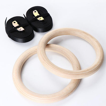 Adjustable Birch Gymnastics Rings for Home Fitness Exercise Equipment