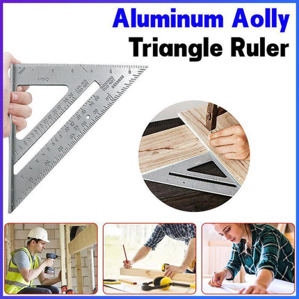UP TO 2pcs 7" Aluminum Alloy Ruler Speed Angle Square Tool Triangle Square Ruler - Aimall