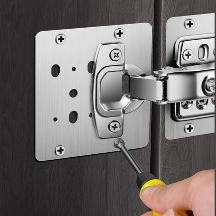 Hinge Repair Plate Rust Resistant Steel Furniture Cupboard Repair Mount Tool - Aimall