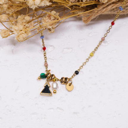 Colourful Imitation Pearl Necklace Girls Fashion Beaded Jewelry Chain