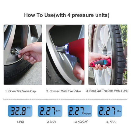 LCD Tyre Car air pressure tester Digital Gauge Auto Truck Tire Motorcycle Meter - Aimall