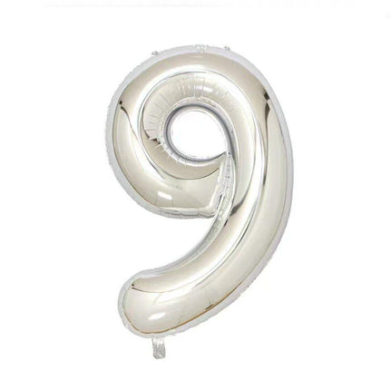 Foil Number Balloon 40" Rose Gold Silver Rainbow Birthday Party Wedding Silver - Aimall