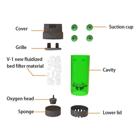 Fluidiz Bed Aquarium Fish Tank Internal Filter Oxygenation Pump for Clear Water