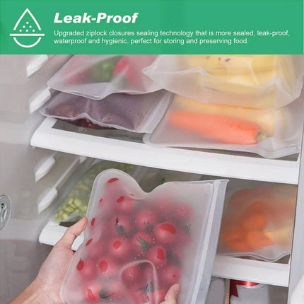 10-40PCS PEVA Silicone Food Storage Bags Reusable Zip Lock Pouch Fresh Sealer - Aimall