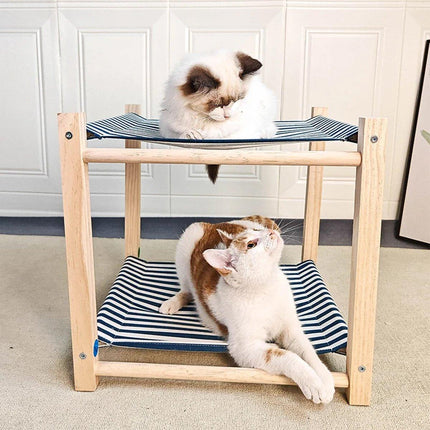 Wooden Pet Bed Breathable Bunk Bed for Cats Durable Cat Bed for Indoor Sleeping
