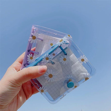 5PCS Portable 3 Hole Loose Leaf PVC Transparent Case Coil Mini Hand Ledger