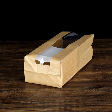 Takeaway Storage Baking Bread Bag Toast Food Packaging Bag Kraft Paper Bag White - Aimall