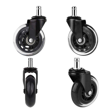 5pcs 3-Inch PU Transparent Caster Wheels Luggage Office Chair Mute Swivel Wheels
