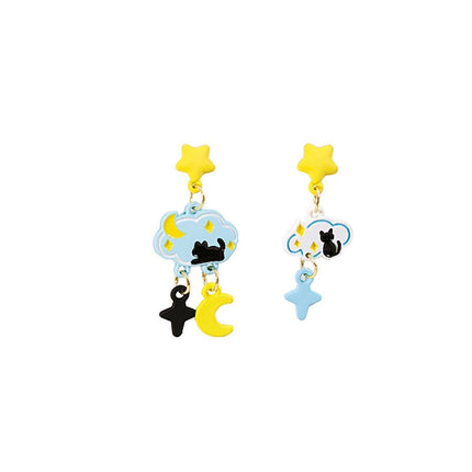 Cute Cartoon Asymmetrical Stud Earrings Fun Fashion Jewelry for Daily Outfits