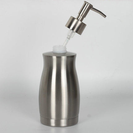 304 Household Stainless Steel Liquid Soap Lotion Shampoo Dispenser Bottle 400ML