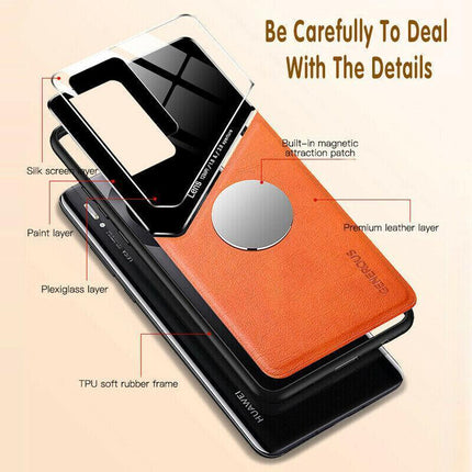 For Samsung Galaxy S21 S22 S20 Note 20 Ultra Plus S20 FE Leather Case Orange - Aimall