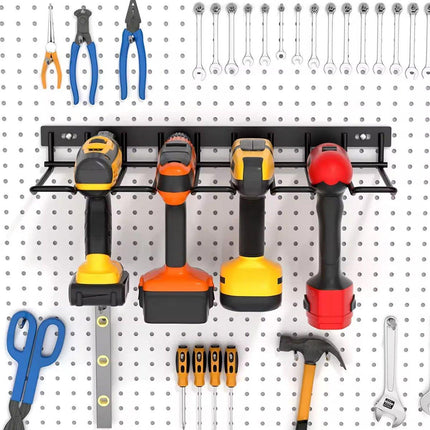 Metal Drill Storage Rack Power Tool Holder Organizer Wall Mount Heavy Duty Shelf