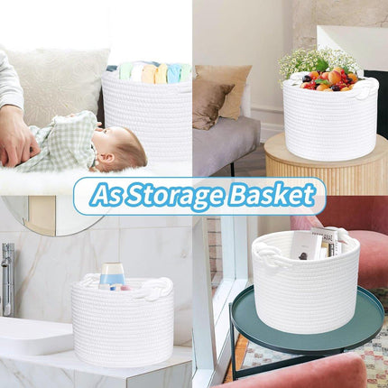 Twist Handle Round Storage Basket Durable Storage Bag Organiser Laundry Holder