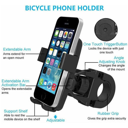 360 Degree Rotation Phone Holder Handlebar Mount for Motorcycle and Bicycle