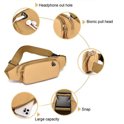 Bum Waist Bag Handy Belt Climbing Hiking Fanny Pack Zip Sport Pouch Large Unisex Aimall