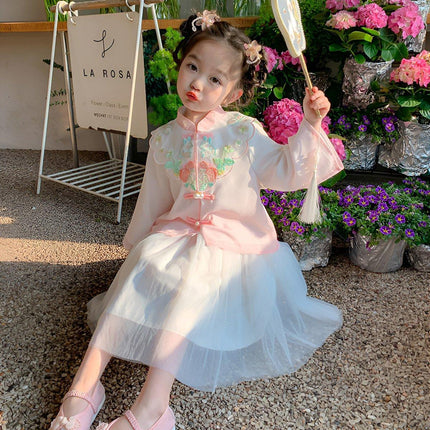 Girls Autumn Hanfu Dress Traditional Chinese Style Skirt Outfit for Daily Wear