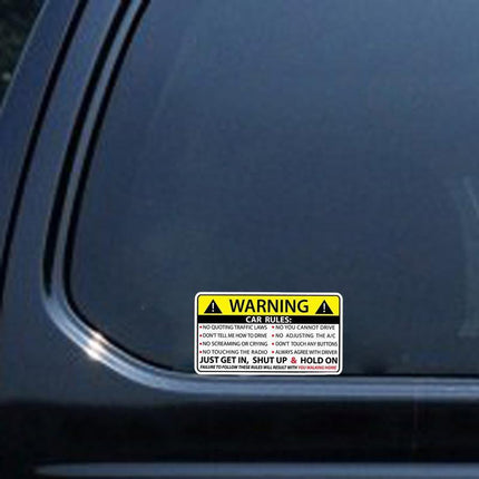 2X Vehicle Rules Visor Warning Sticker Funny Car For JDM Truck Humor Hoon - Aimall