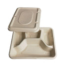 25/50pcs Biodegradable Lunch Box Microwaveable Tray with Compartment Paper Lid