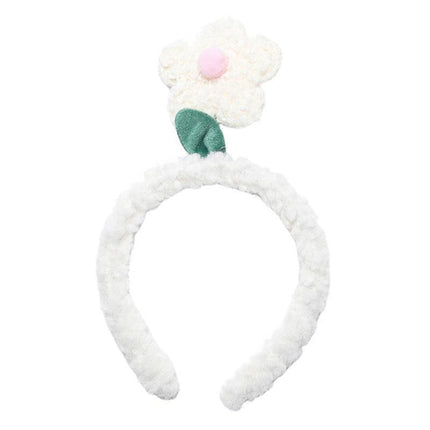 Cute Sunflower Headband Girl Women Party Hair Band Lamb Wool Hoop Clip Face Wash - Aimall