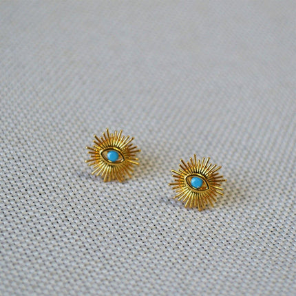 Retro Art Demon Eyes Stud Earrings Unique Design Gothic Fashion Jewelry Girl