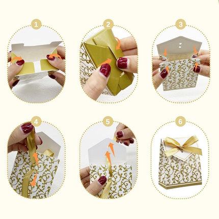 100pcs European Wedding Candy Boxes Dream Paper Box Favour Treat Packaging