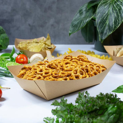 Kraft Paper Boat Tray Biodegradable Multi Size Serving Food Safe Fries Rice Deli Aimall