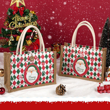 Christmas Santa Claus Gift Bag Holiday Packaging Apple Handbag Cloth Bag Set