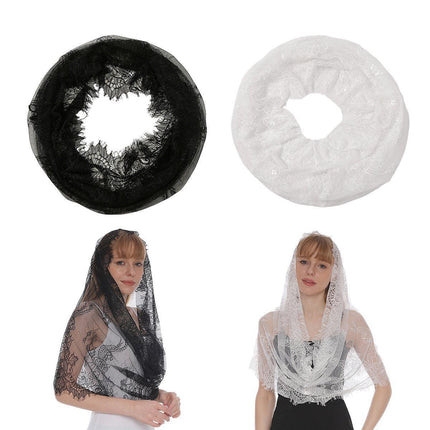 4PCS Women Ladies Lace Floral Head Scarf Summer Shawl Breathable