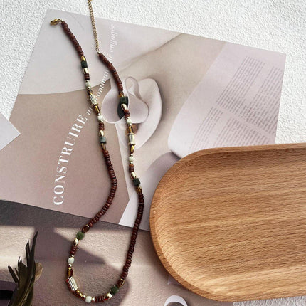 Natural Stone Beads Necklace Women Elegant Handmade Jewelry Fashion Accessory