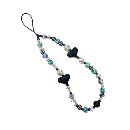 Mobile Strap Phone Charm Beads Chain Jewelry Crystal Stone Anti-Lost Lanyard - Aimall