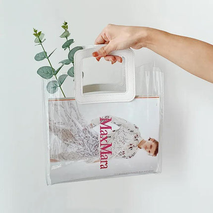 10 x Clear PVC Transparent Handbags for Shopping & Weddings - Aimall