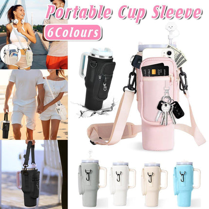 Portable Cup Sleeve Drink Holder Reusable Water Bottle Carrier Travel Bag