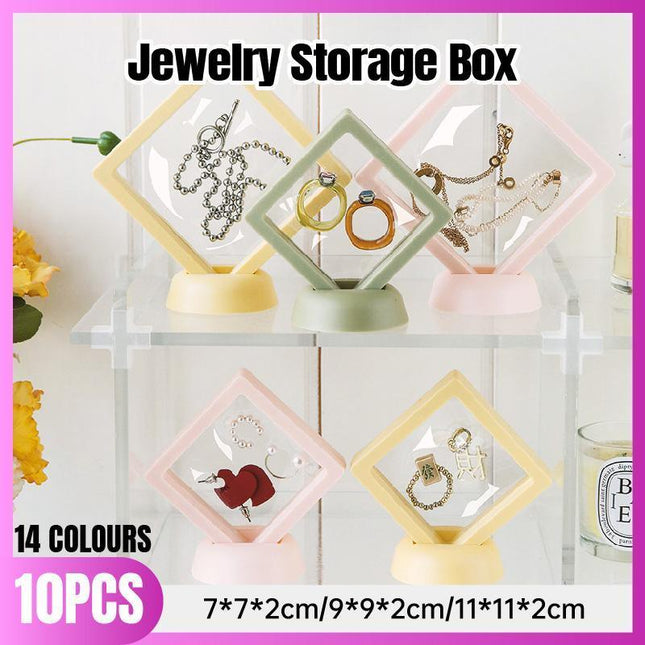 10pcs Transparent Jewelry Storage Box PE Film Display Case Gift Boxes Holder