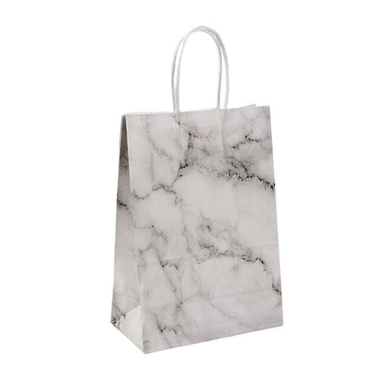 25PCS Marble Series Shopping Paper Bag Luxury Handbag Party Favor Gift Bags Set