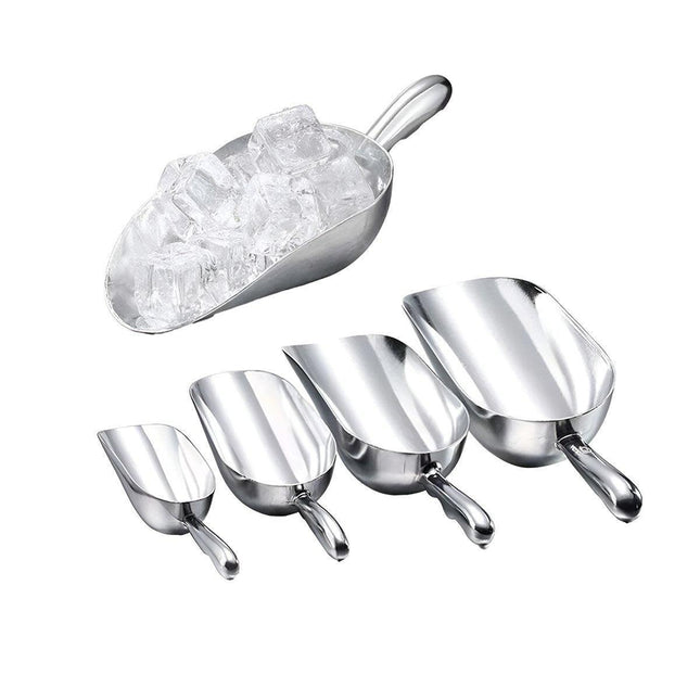 4 Sizes Aluminum Alloy Ice Shovel Flour Rice Scoop Multipurpose Kitchen Tool