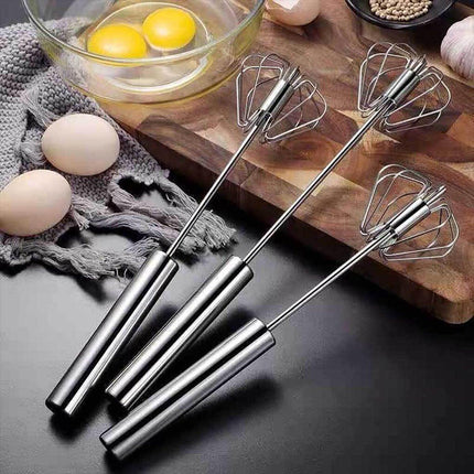 Stainless Steel Semi-Automatic Egg Beater Hand Pressed Kitchen Baking Tool