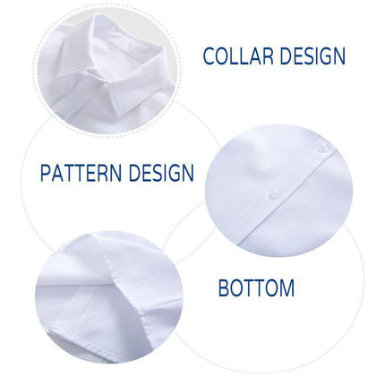 Boys Children's Kids White Short Sleeve School Shirt Open Neck With Lay Back Collar - Aimall