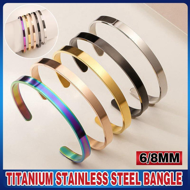 6MM Cuff Bracelet Stainless Steel Twisted Open Bangle Bracelet Men Women Jewlery - Aimall