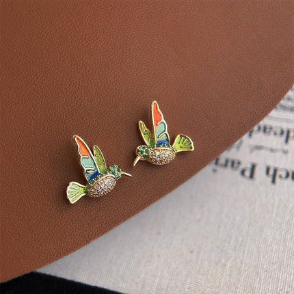 Chinese Hummingbird Earrings Mini Bird Design Fashion Jewelry for Women