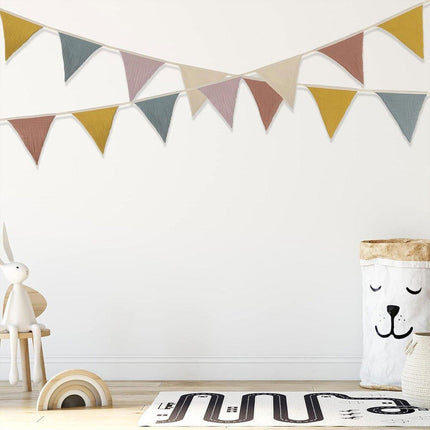 2PCS Triangle Bunting Flag Garland Hanging Flag Banner for Wedding Parties